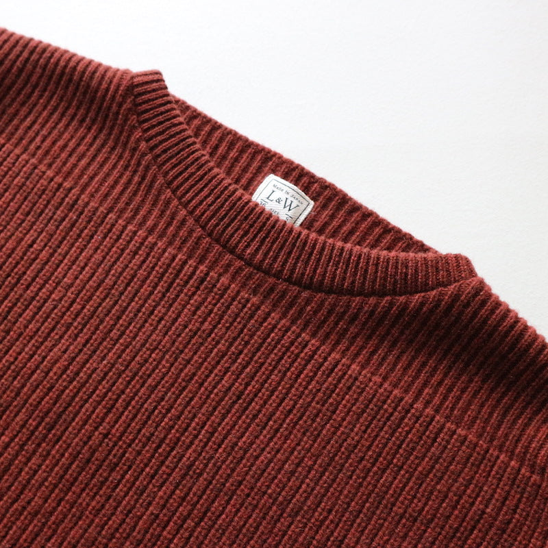Merino Super Lamb British Classic Boatneck Sweater in Ruby Brown - Tempo