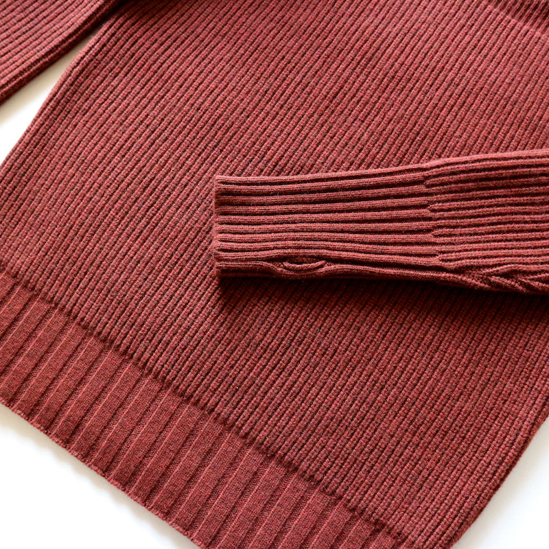 Merino Super Lamb British Classic Boatneck Sweater in Ruby Brown - Tempo