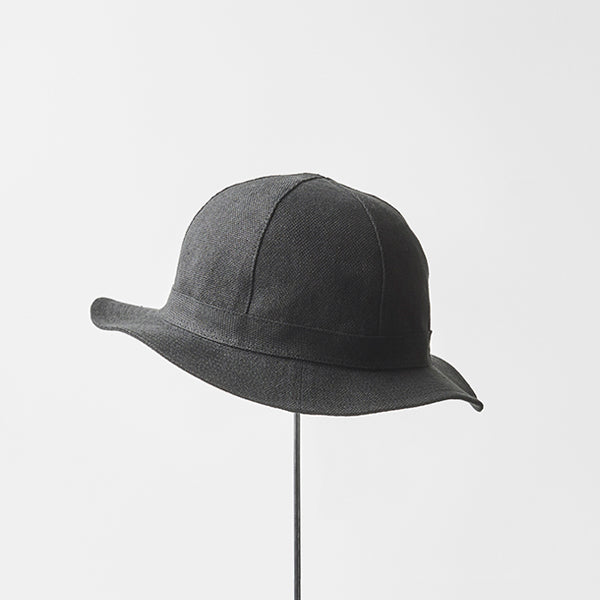 Linen Canvas Metro Hat in Black