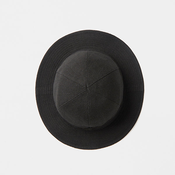 Linen Canvas Metro Hat in Black