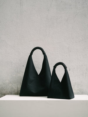 Woven Triangle Bag 36cm in All-Black