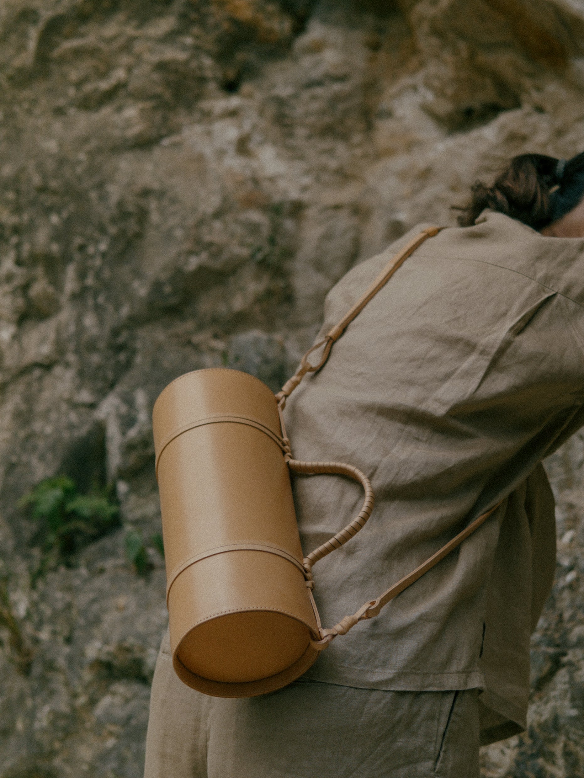 Woven Bamboo Bag in Natural - Tempo