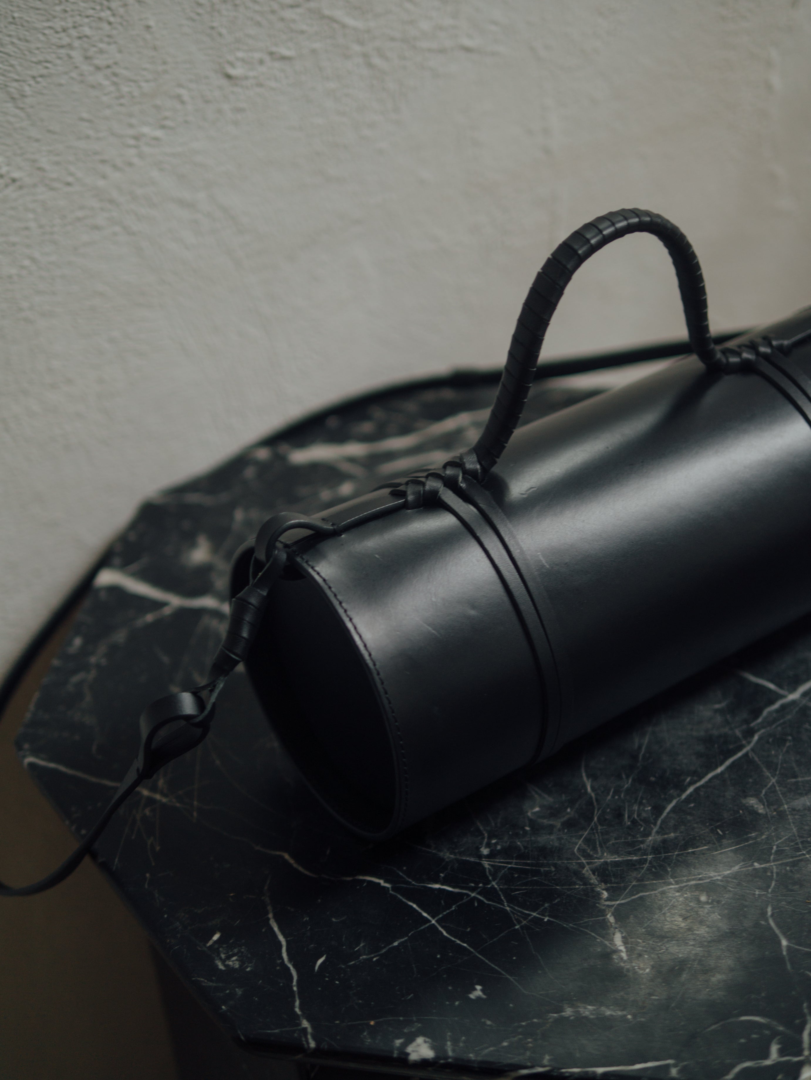 Woven Bamboo Bag in All-Black - Tempo