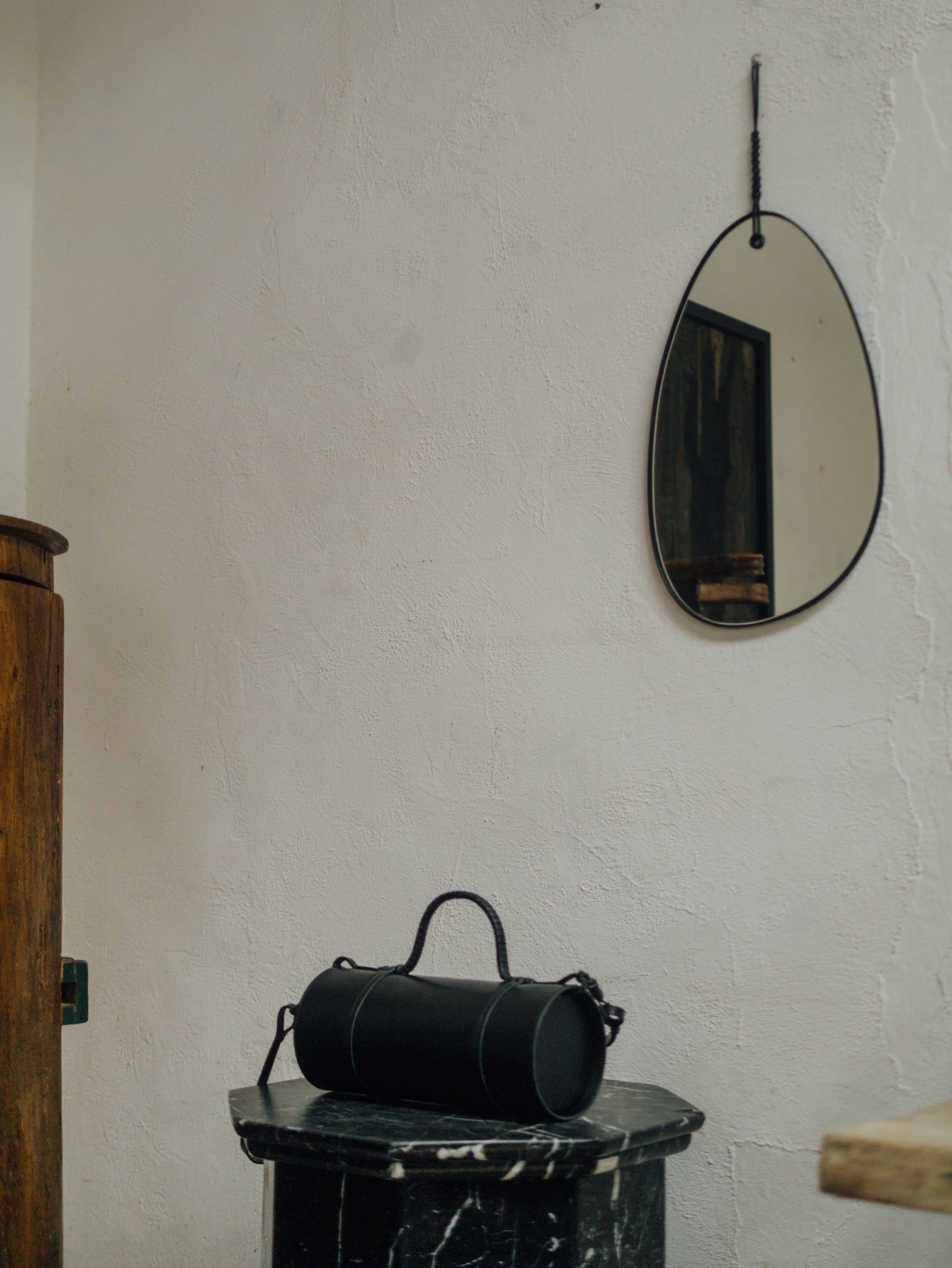 Woven Bamboo Bag in All-Black - Tempo