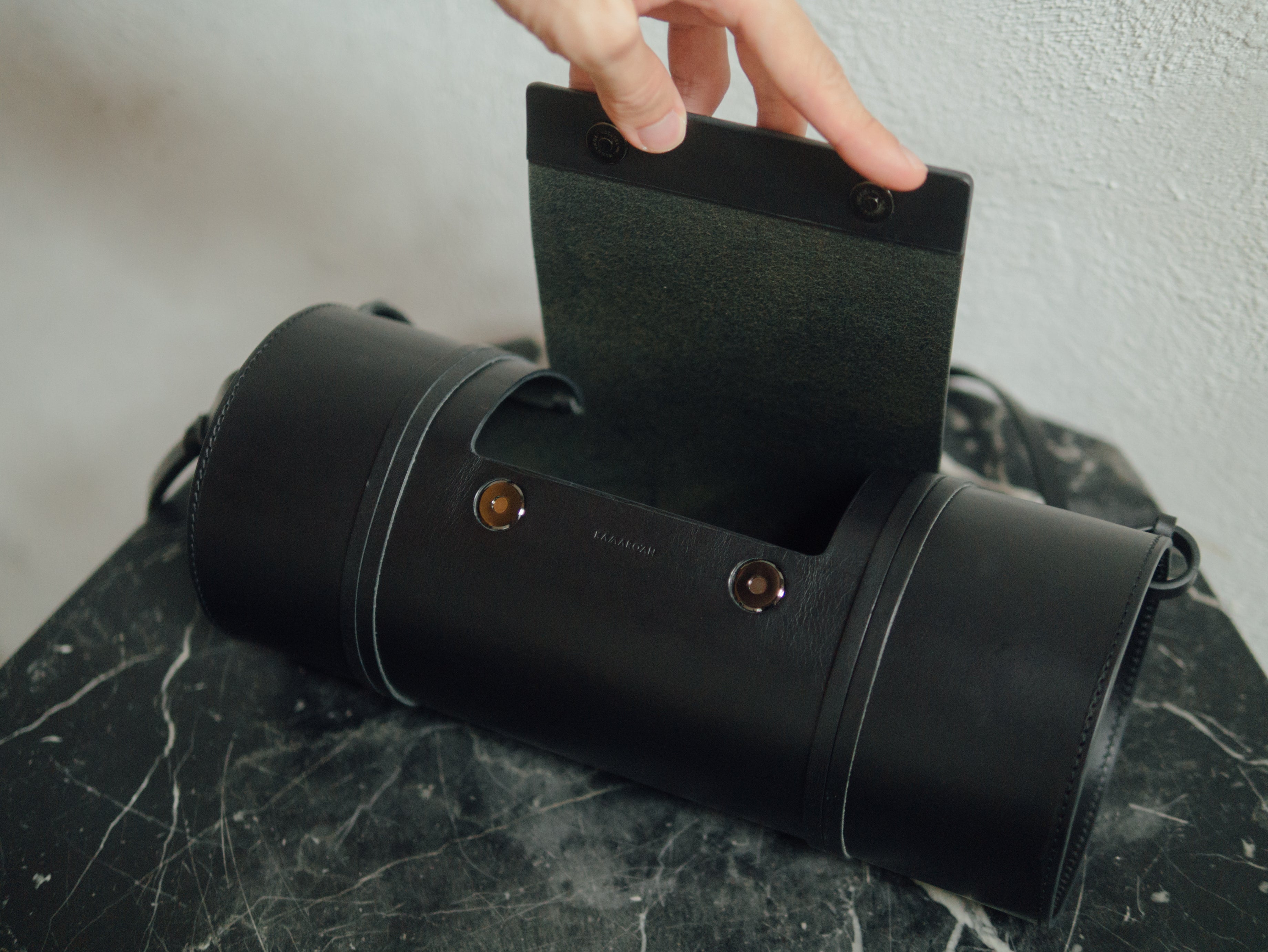 Woven Bamboo Bag in All-Black - Tempo