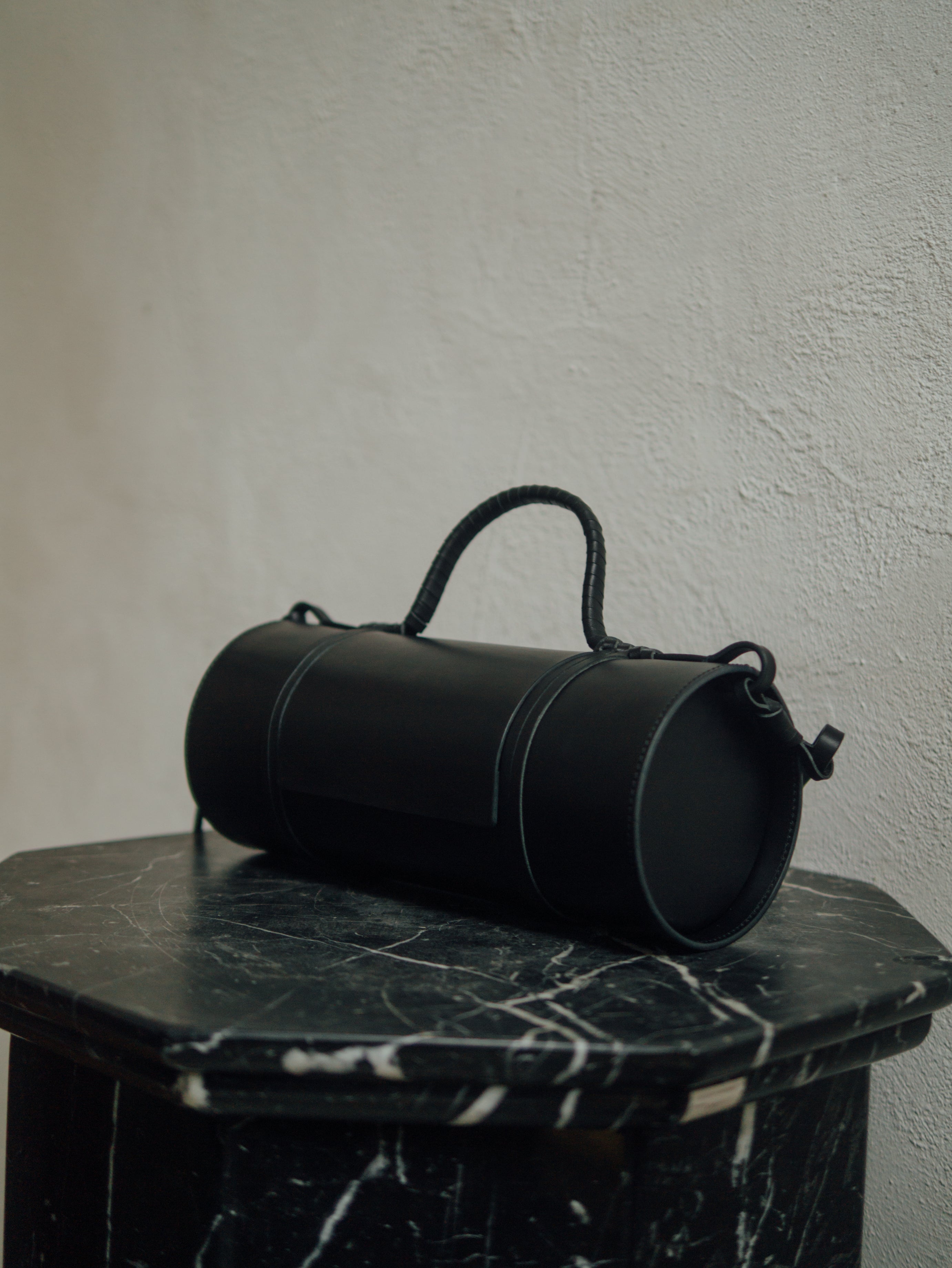 Woven Bamboo Bag in All-Black - Tempo