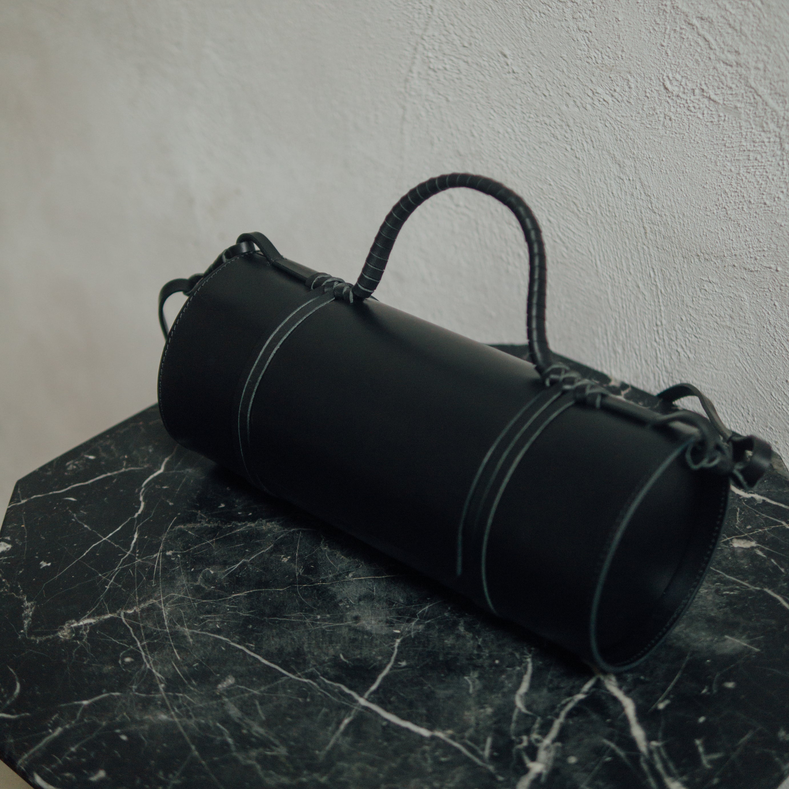 Woven Bamboo Bag in All-Black