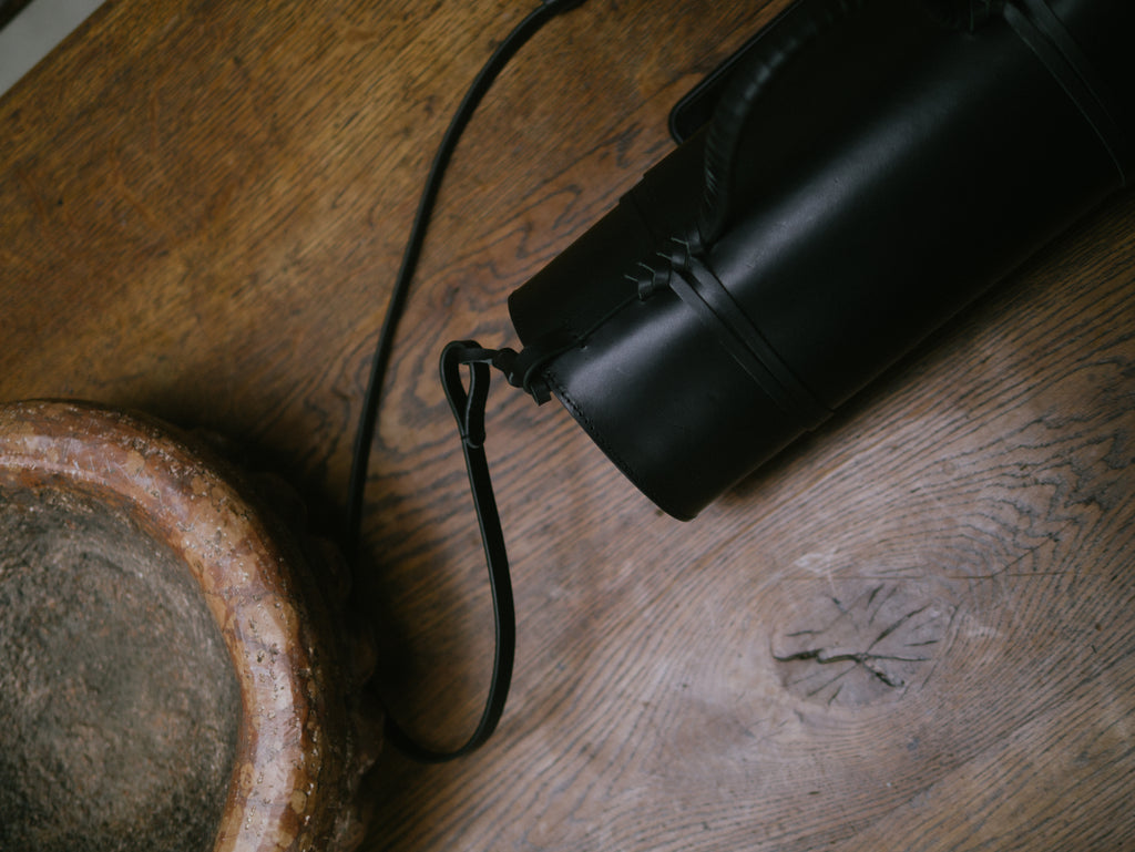Woven Bamboo Bag in All-Black - Tempo