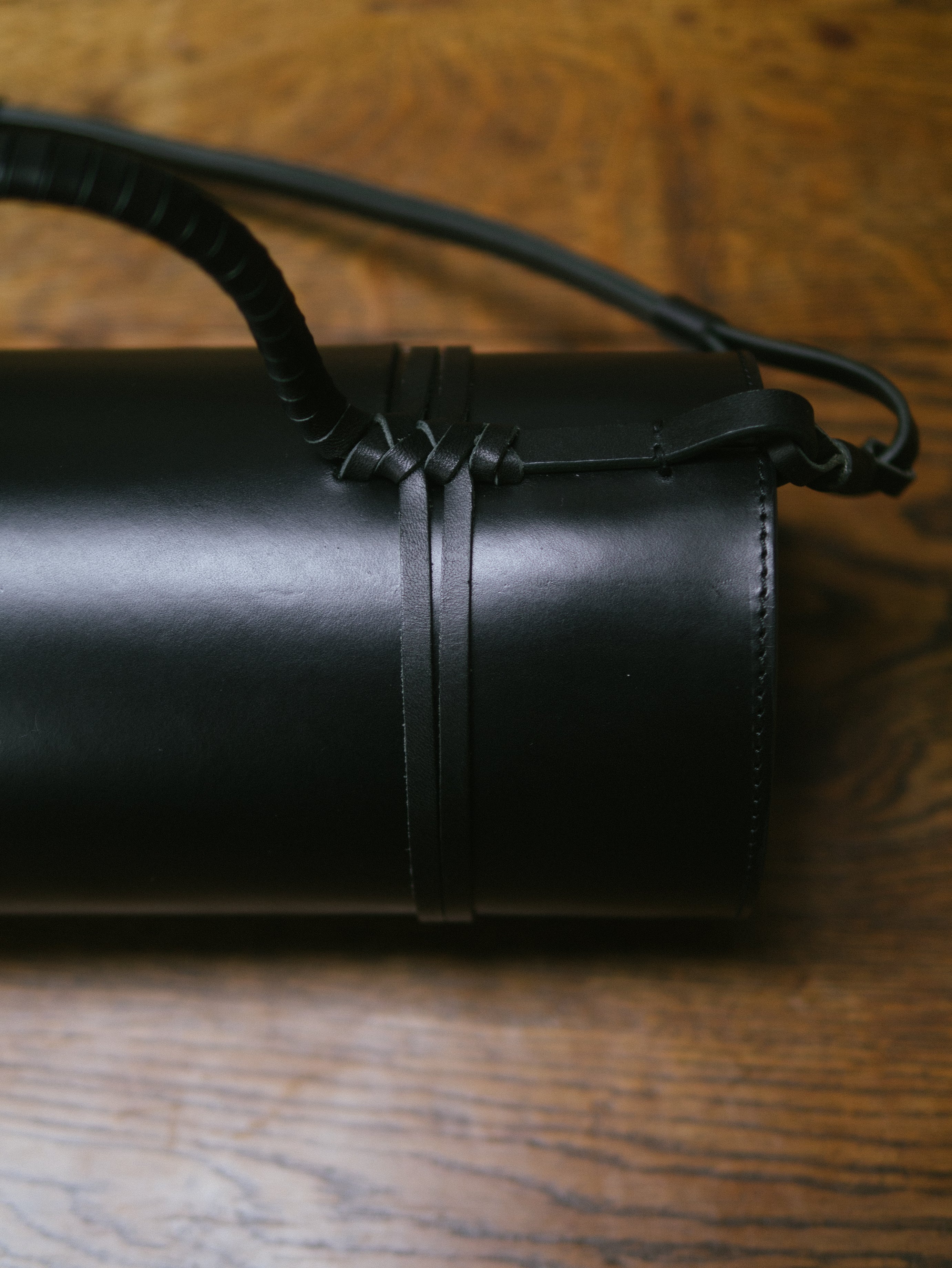 Woven Bamboo Bag in All-Black - Tempo