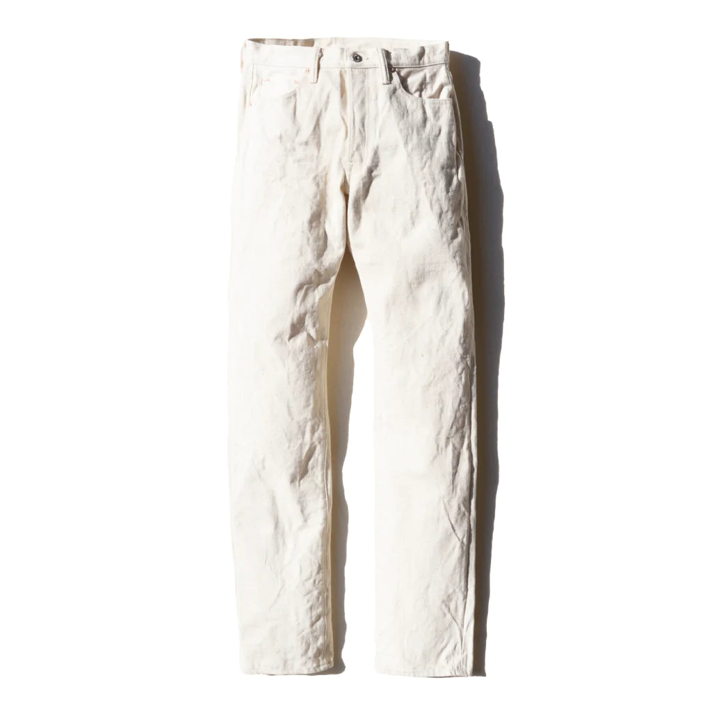 18oz Japanese Organic Cotton Ecru Selvedge Denim - Slim Straight OW