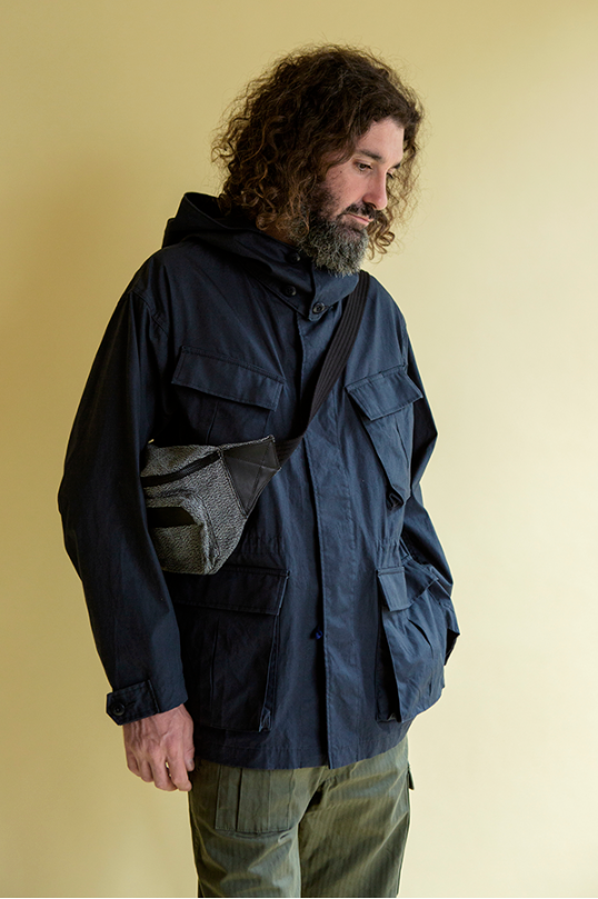 "Norwood" High Density Water-Repellant Cotton Poplin Parka in Navy - With Detachable Hood - Tempo