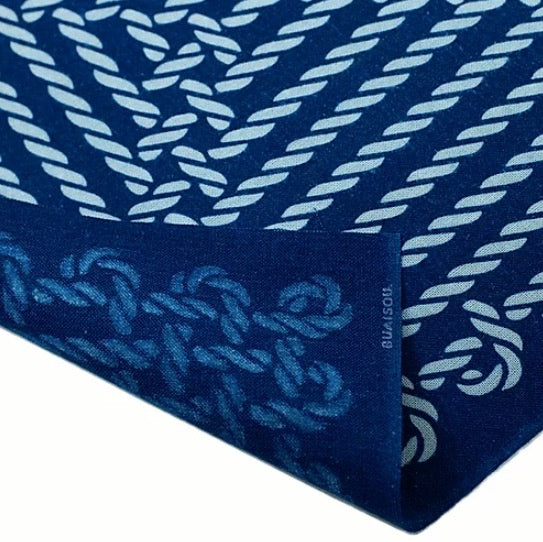 Sukumo Natural Indigo Hand-Dyed Tenugui Waffle Towel - Tempo