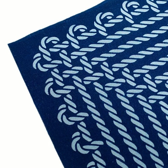 Sukumo Natural Indigo Hand-Dyed Tenugui Waffle Towel - Tempo