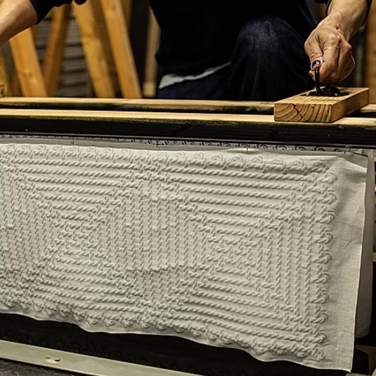 Sukumo Natural Indigo Hand-Dyed Tenugui Waffle Towel - Tempo