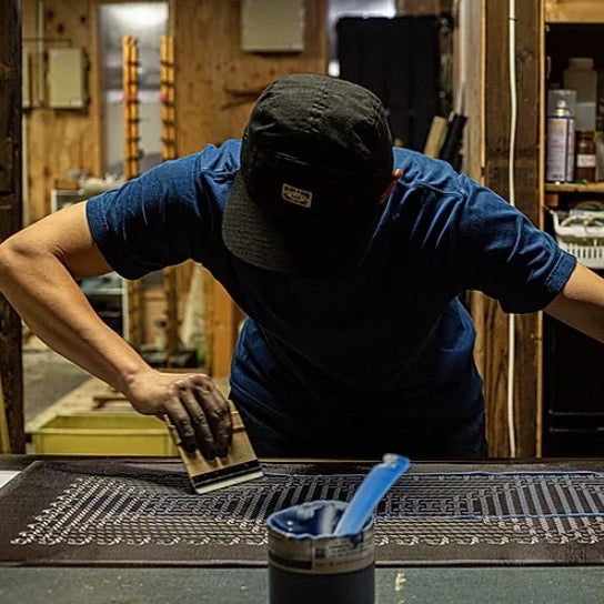 Sukumo Natural Indigo Hand-Dyed Tenugui Waffle Towel - Tempo