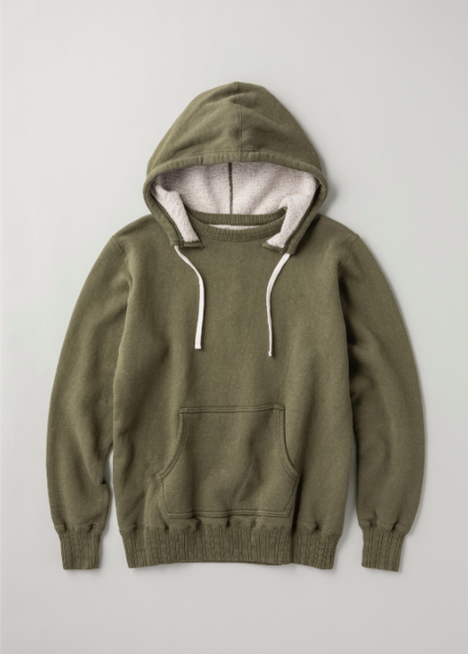 After-Hood Tsuriami Loopwheel Mother Cotton Sweat Parka in Olive - Tempo