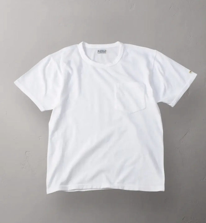 Tsuri-Ami Loopwheel Pocket T-shirt in White - Tempo