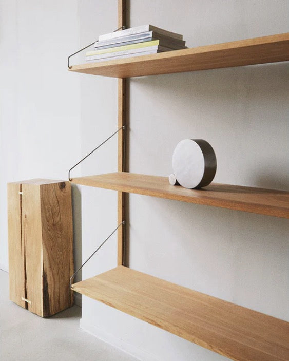 SHELF LIBRARY TRIPLE SECTION | NATURAL OAK | H1148 / W80 - Tempo