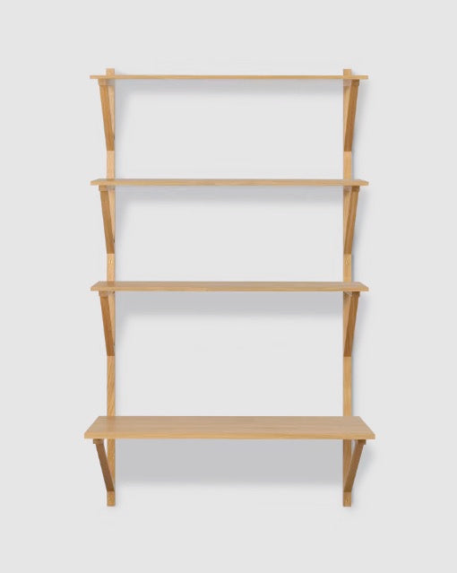 BM29 Shelf | 1 x 4 with Desk | Oak or Walnut