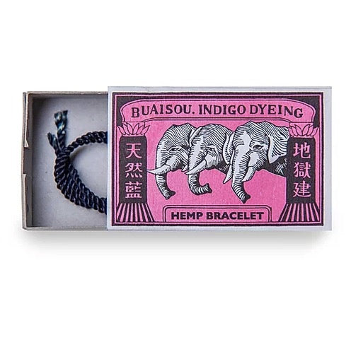 Hemp Bracelet - Sukumo Natural Indigo Hand-Dyed