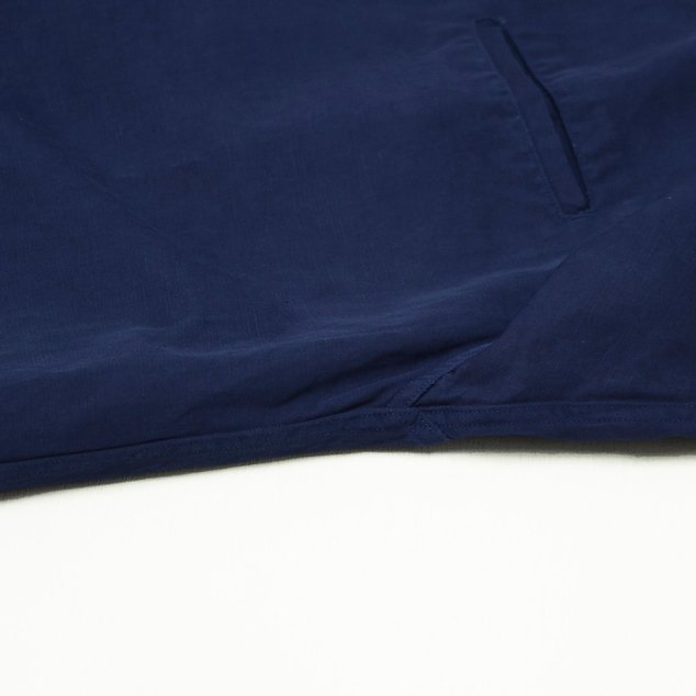 Linen Cotton Henley Neck Shirt - Dark Indigo - Sukumo Natural Indigo Hand-Dyed - Tempo