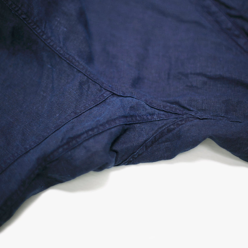 Dark Indigo Linen Coat - Sukumo Natural Indigo Hand-dyed - Tempo