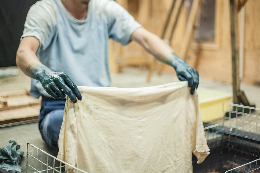Tsuri-Ami Loopwheel T-Shirt II - Indigo - Sukumo Natural Indigo Hand-Dyed - Tempo