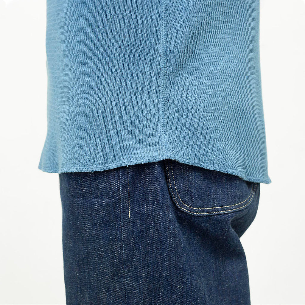 Thermal Long Sleeve - Light Indigo Cotton  - Sukumo Natural Indigo Hand-Dyed - Tempo