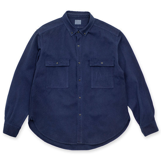Work Shirt - Dark Indigo - 2x2 Cotton Twill Weave - Sukumo Natural Indigo Hand-Dyed - Tempo