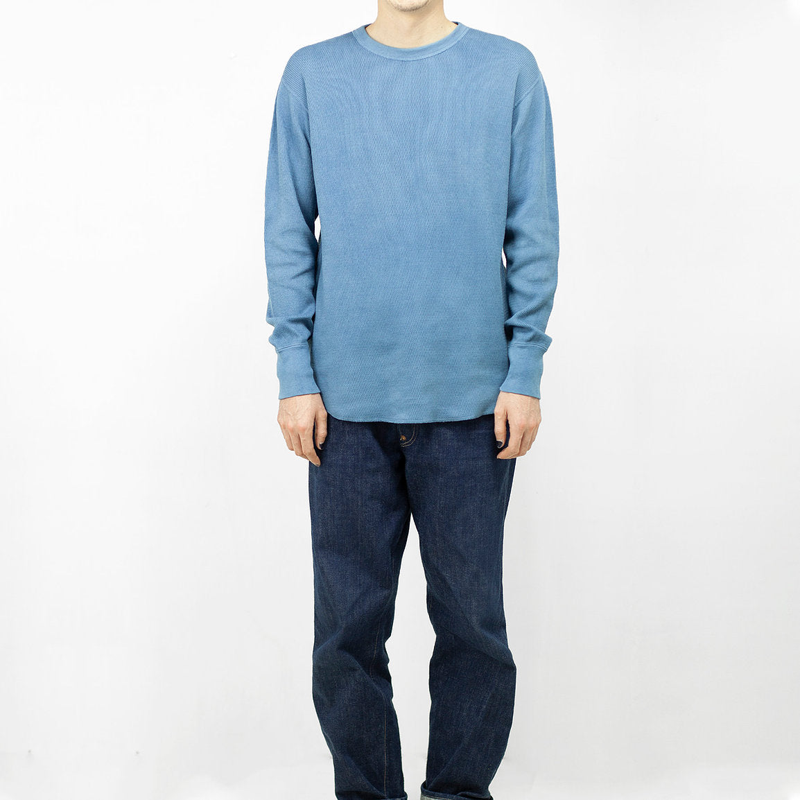 Thermal Long Sleeve - Light Indigo Cotton  - Sukumo Natural Indigo Hand-Dyed - Tempo