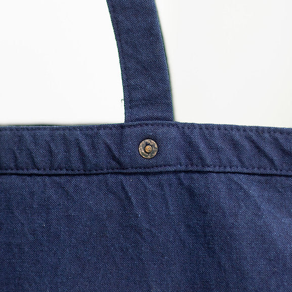 Lightweight Tote Bag - Dark Indigo Cotton Linen - Sukumo Natural Indigo Hand-dyed - Tempo