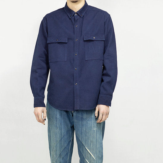 Work Shirt - Dark Indigo - 2x2 Cotton Twill Weave - Sukumo Natural Indigo Hand-Dyed - Tempo