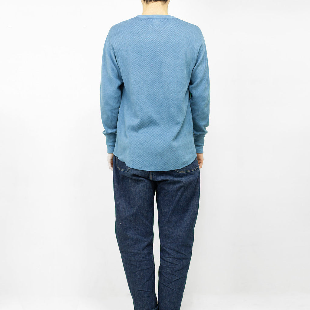 Thermal Long Sleeve - Light Indigo Cotton  - Sukumo Natural Indigo Hand-Dyed - Tempo