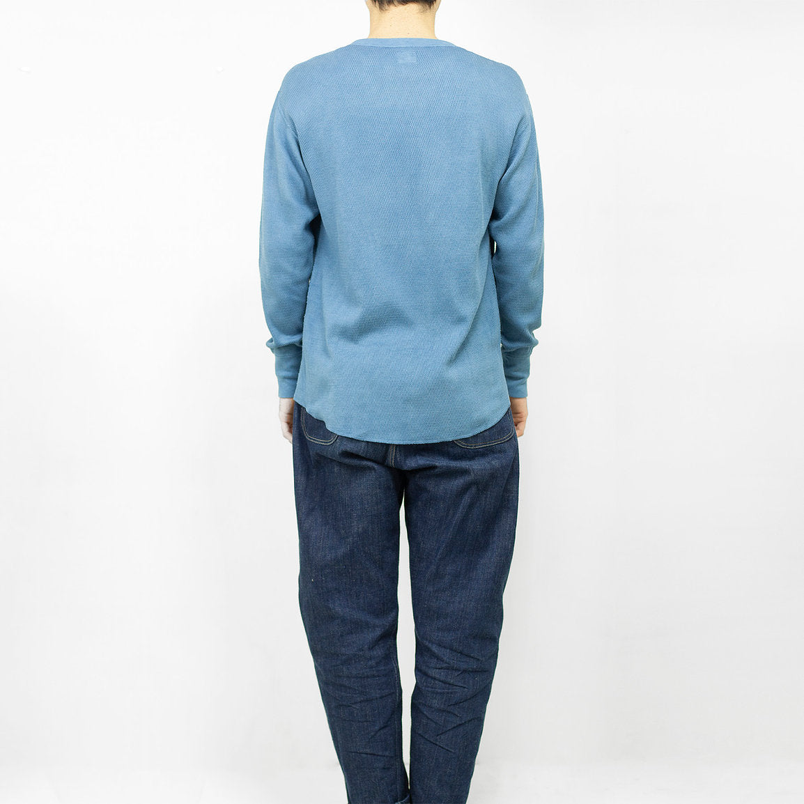 Thermal Long Sleeve - Light Indigo Cotton  - Sukumo Natural Indigo Hand-Dyed - Tempo