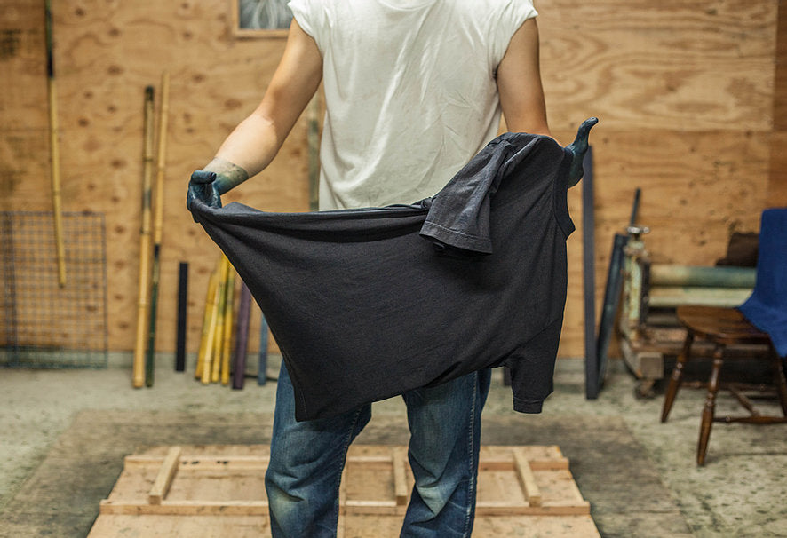 Tsuri-Ami Loopwheel T-Shirt II - Indigo - Sukumo Natural Indigo Hand-Dyed - Tempo