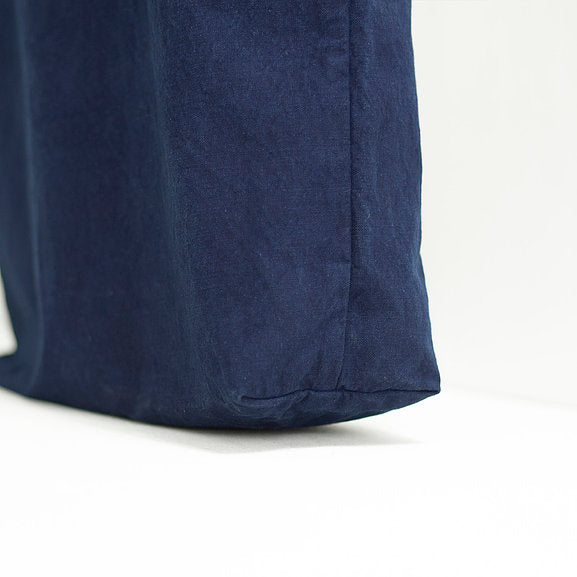 Lightweight Tote Bag - Dark Indigo Cotton Linen - Sukumo Natural Indigo Hand-dyed - Tempo