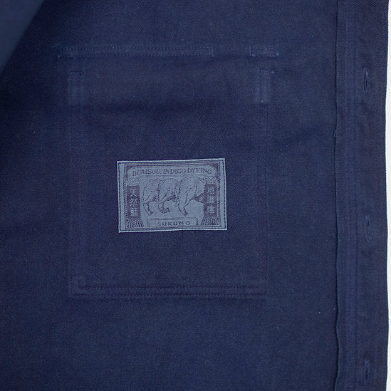 Work Shirt - Dark Indigo - 2x2 Cotton Twill Weave - Sukumo Natural Indigo Hand-Dyed - Tempo