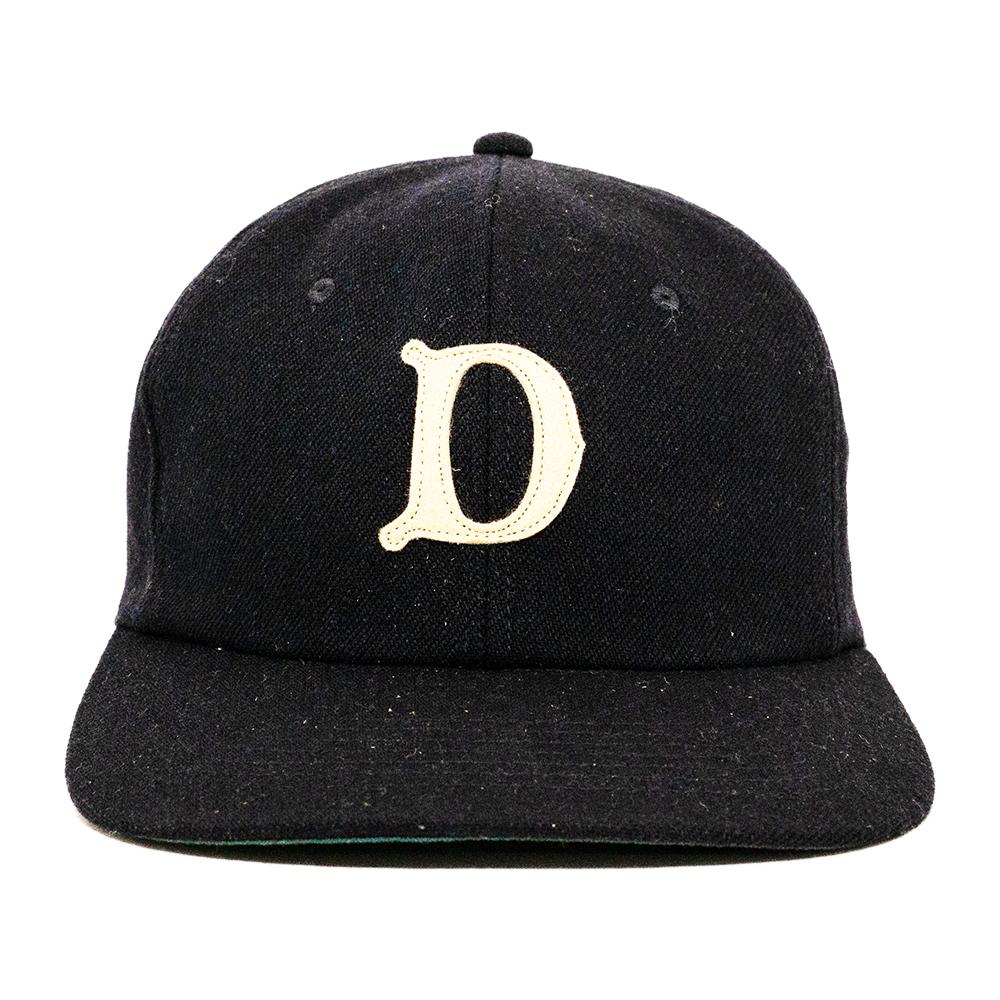 Baseball Cap in Black Wool Cotton - Tempo