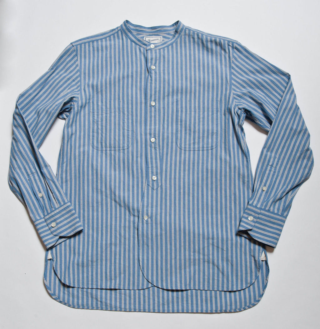 Chemise "Livingstone" en coton à rayures bleues 