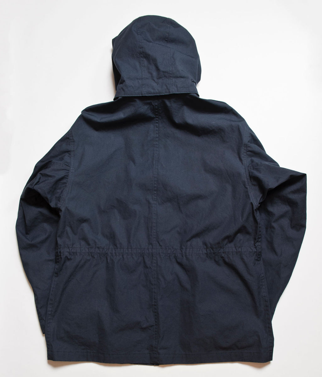 "Norwood" High Density Water-Repellant Cotton Poplin Parka in Navy - With Detachable Hood - Tempo