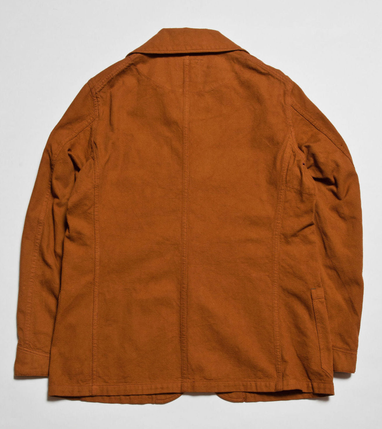 “Birmingham" Cotton Sashiko Coverall Jacket in Brick Overdye - Tempo