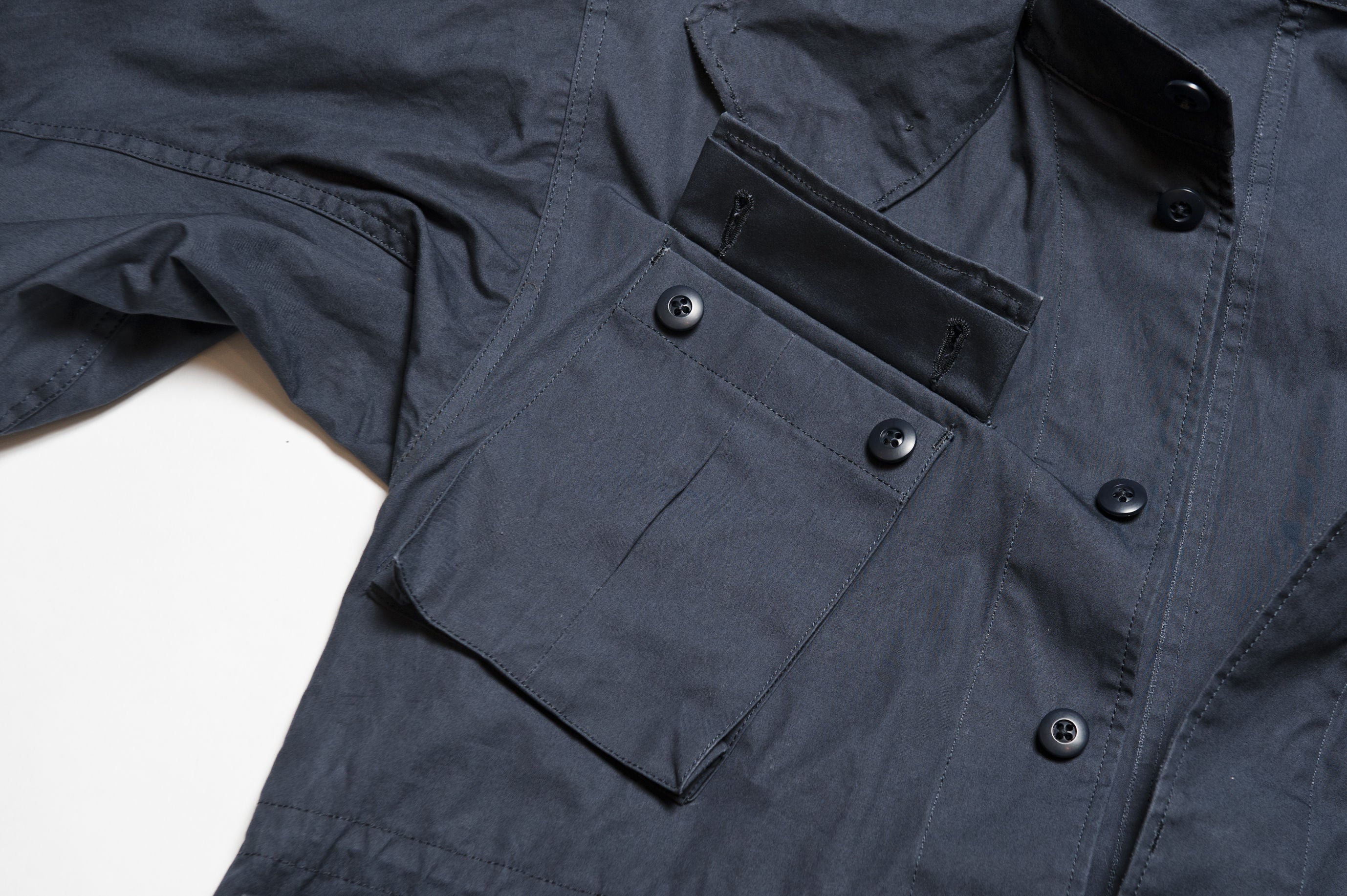 "Norwood" High Density Water-Repellant Cotton Poplin Parka in Navy - With Detachable Hood - Tempo