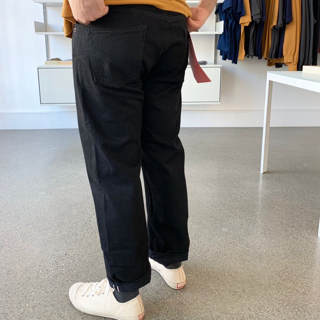 New Straight Denim Solid Black 13.75oz Selvedge  - 1108BK - Tempo