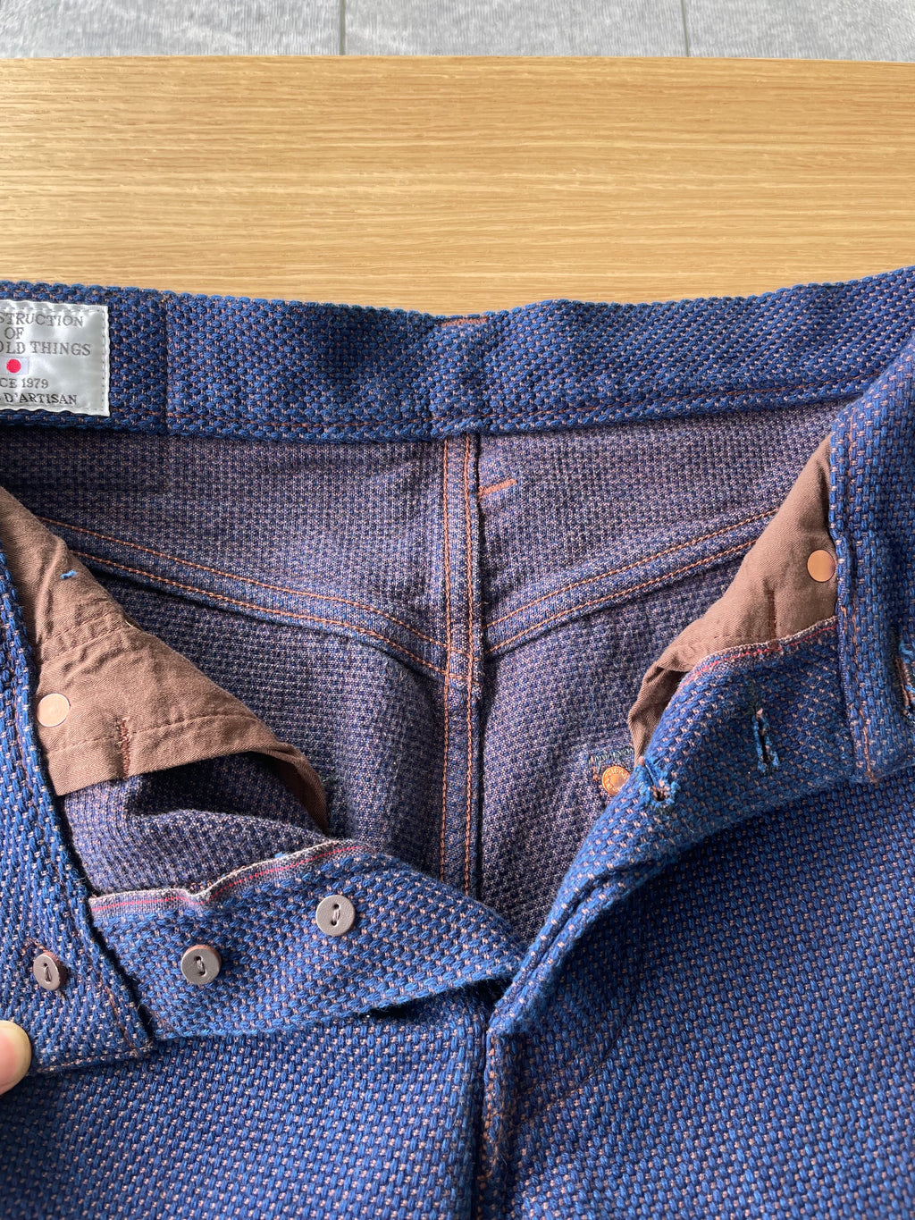 Kakishibu Persimmon Indigo Sashiko 14oz Jeans - Narrow Straight - Tempo