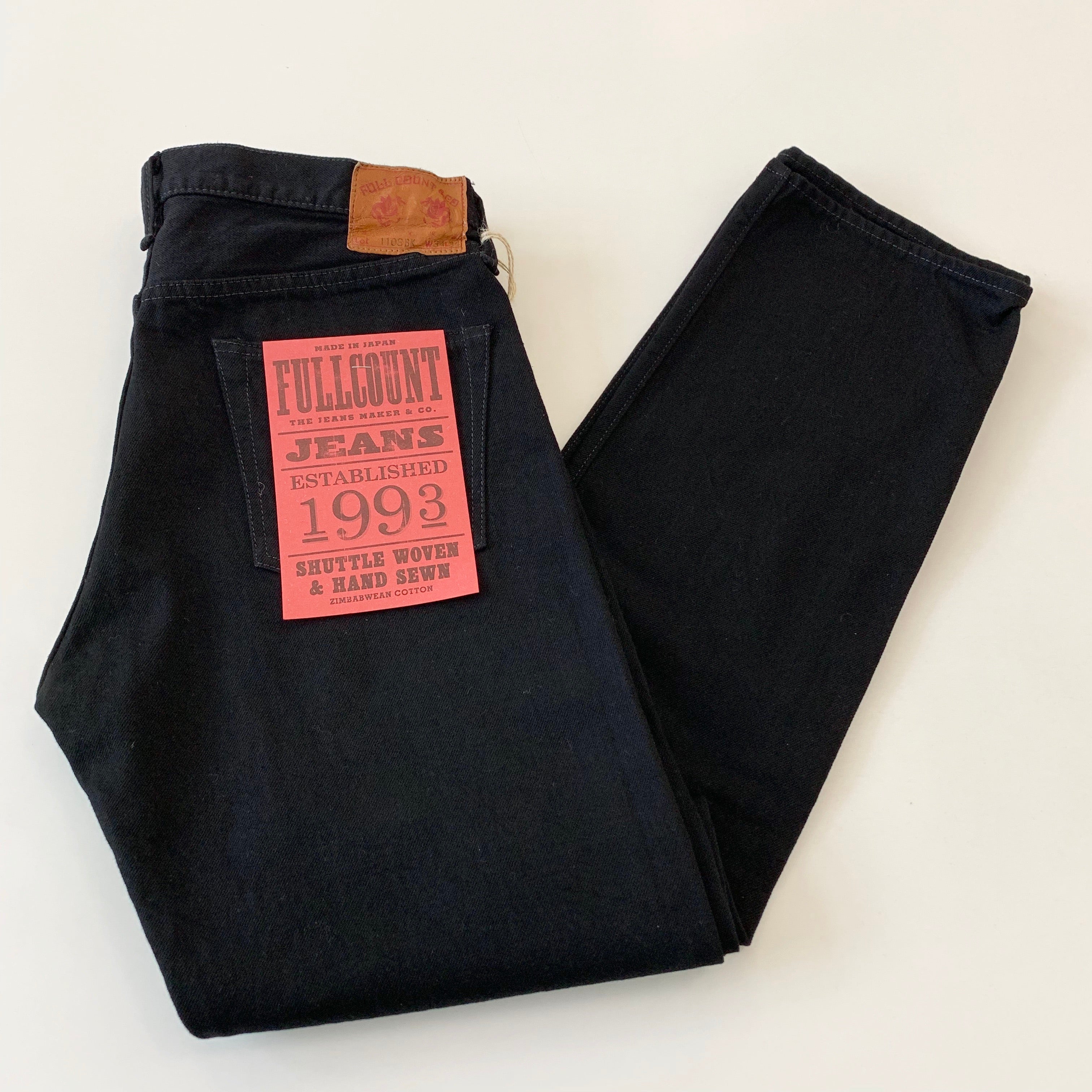 New Straight Denim Solid Black 13.75oz Selvedge  - 1108BK - Tempo