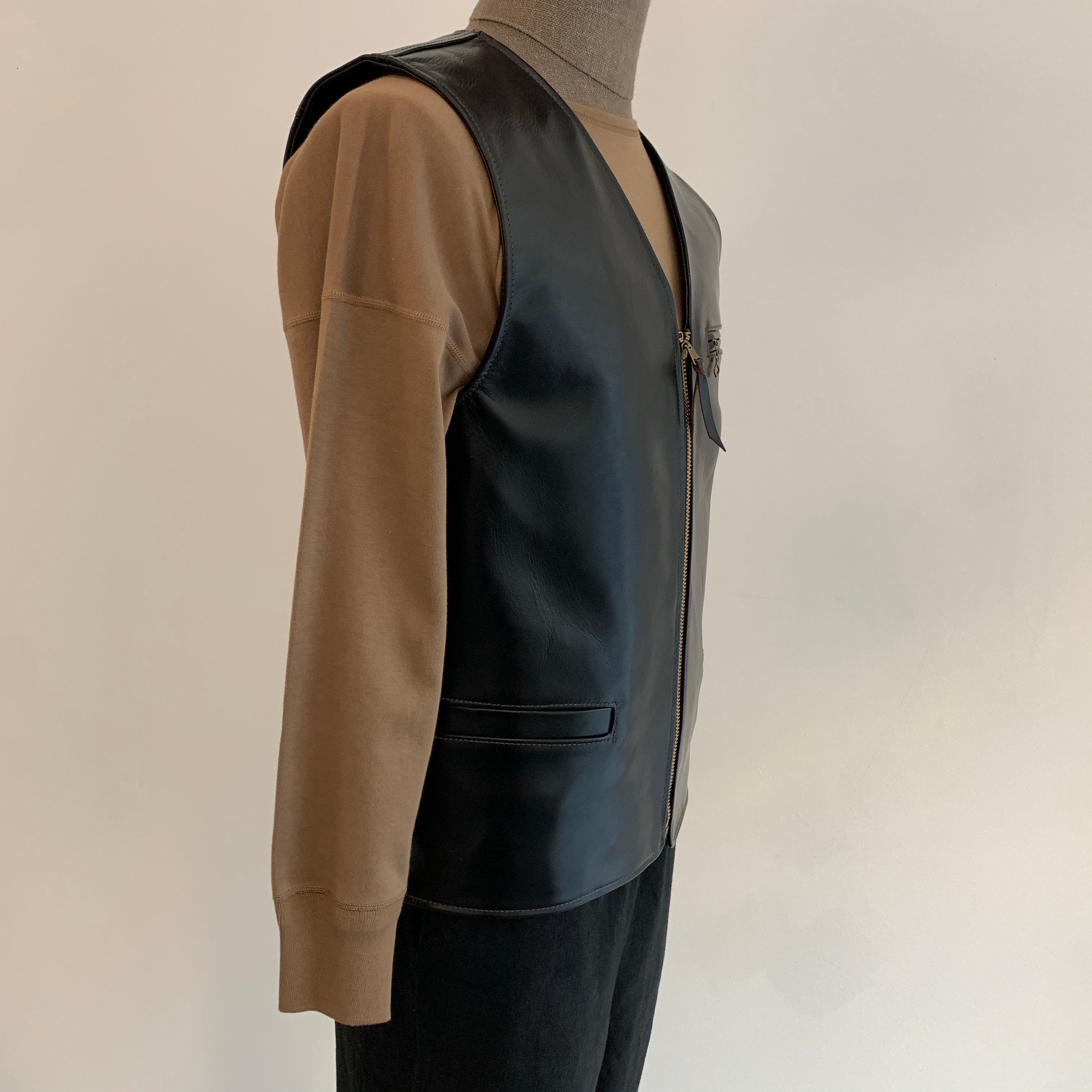 Teacore Vintage Pony Zip Vest in Black (PV-05) - Tempo