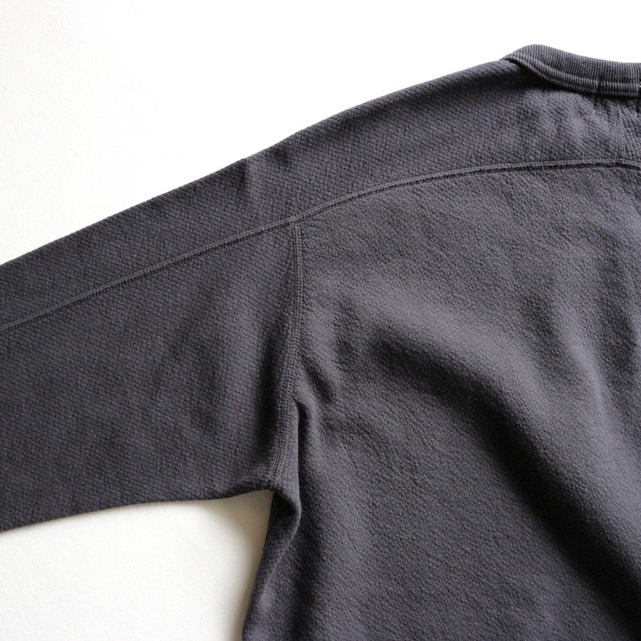 Twill Face Knit L/S Crewneck in Navy