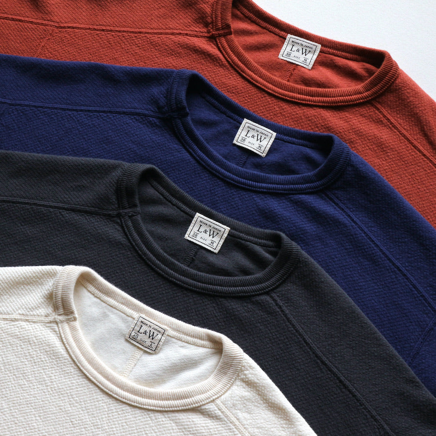 Twill Face Knit L/S Crewneck in Deep Cherry - Tempo