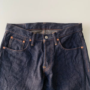 15.5oz Natural Indigo Slim Jeans by Burgus Plus at Tempo Design