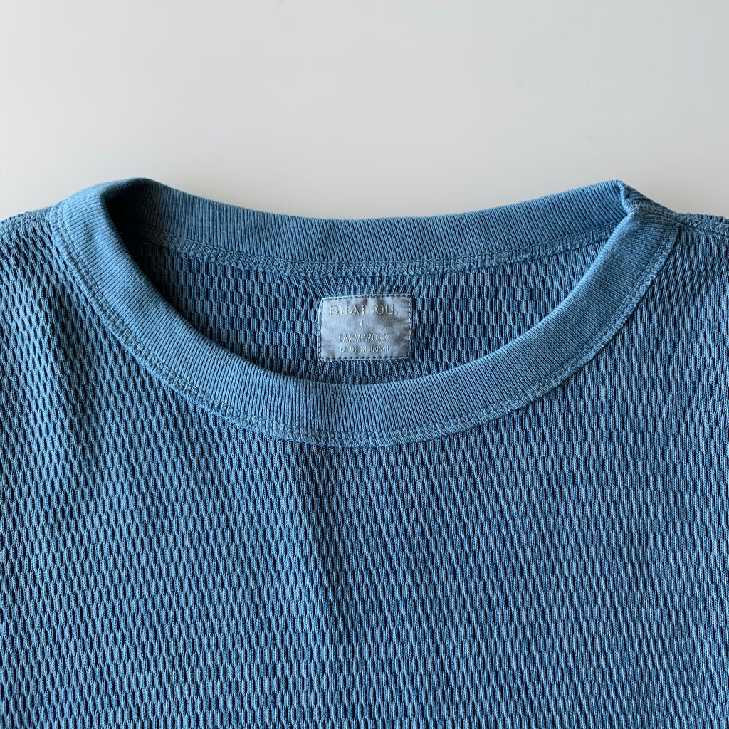 Thermal Long Sleeve - Light Indigo Cotton  - Sukumo Natural Indigo Hand-Dyed - Tempo